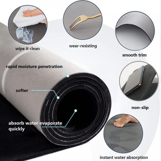 HMORA 2 Pcs Kitchen Mats Set – Waterproof Memory Foam Anti-Fatigue Mat Non-Slip Rug for Kitchen, Sink, Laundry & Home Office – 120x40 cm + 40x60 cm (Cooking Time Design)