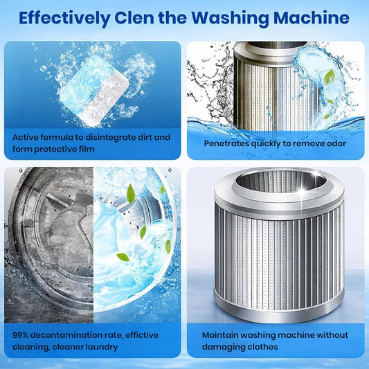 Hmora Washing Machine Cleaner Tablets – Removes Odor, Limescale & Residue for Deep Drum Cleaning (PC 24)