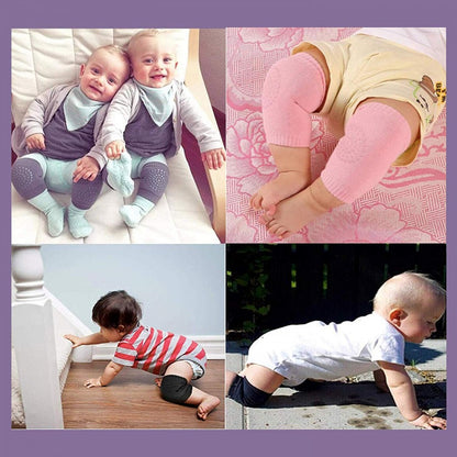HMORA Knee Pads | Toddlers, Baby Elbow & Knee Protector, Anti-Slip Silicone Dots, Knee Support for Crawling & Walking, Soft, Stretchable, Breathable Leg Warmers (Multi-Colour)
