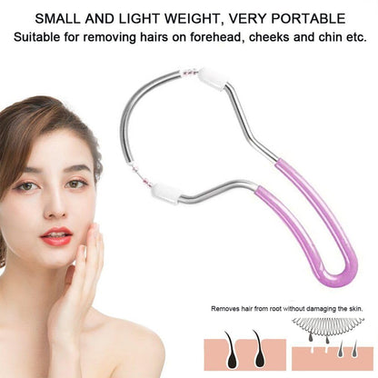 HMORA Portable Painless Spring Facial Hair Remover for Women - Threading Tool Epilator for Unwanted Hair on Upper Lip, Chin, Face & Body - Effective Tweezer Stick Plucker