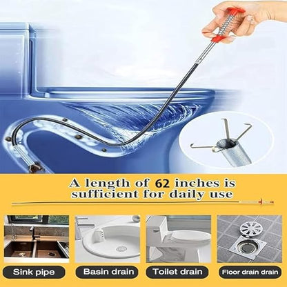 Alloy Steel Drain Cleaning Pipe – 160 cm Flexible Hair Catcher Tool