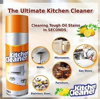 Multipurpose Bubble Foam Cleaner Kitchen Cleaner Spray Oil & Grease Stain Remover Chimney Cleaner Spray Bubble Cleaner All Purpose Foam Degreaser Spray (500 Ml)