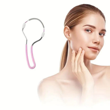 HMORA Portable Painless Spring Facial Hair Remover for Women - Threading Tool Epilator for Unwanted Hair on Upper Lip, Chin, Face & Body - Effective Tweezer Stick Plucker