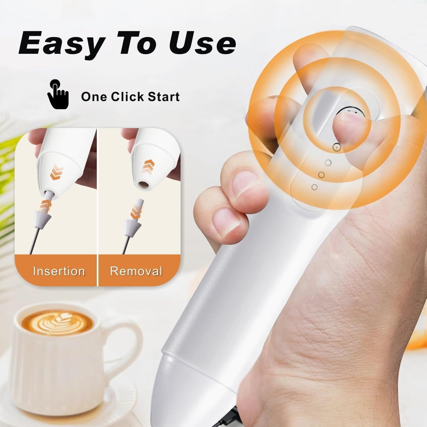Electric Milk Frother & Coffee Whisker – Dual Spring Handheld Blender