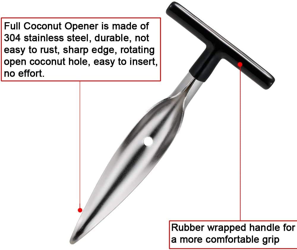 Stainless Steel Coconut Opener Tool, Coconut Driller, Coconut Opener Machine, Opener Knife, Coconut Water Opener-(6.4 X 3.2 X 0.9 in) (Pack- 1)