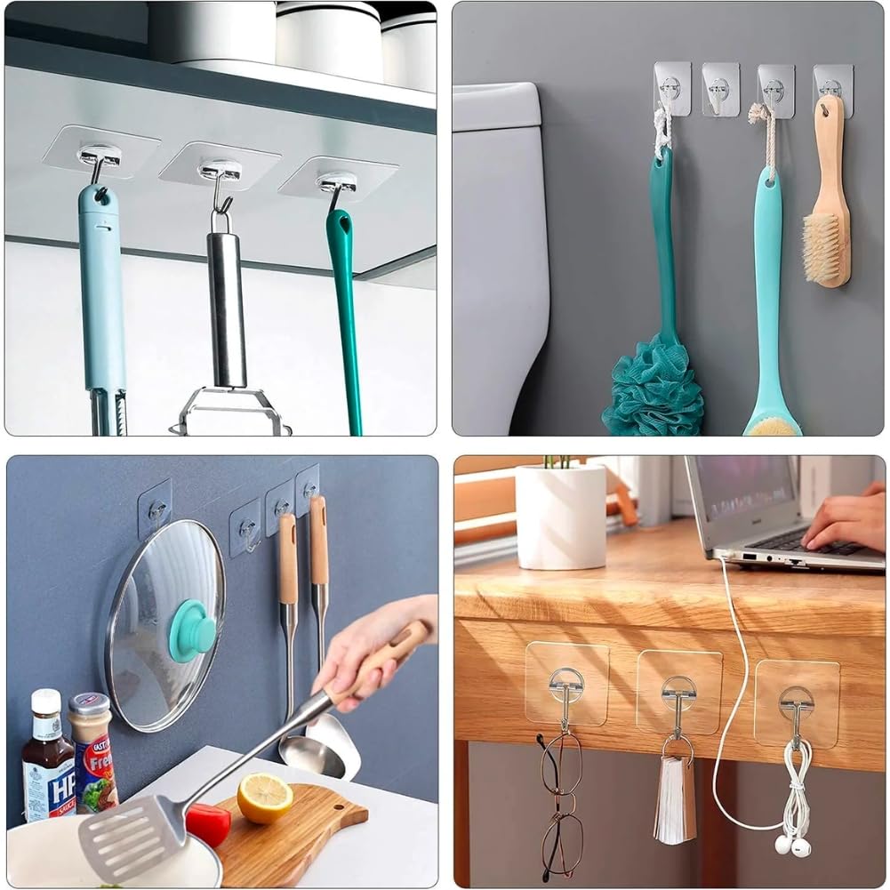 Hmora Flower Adhesive Wall Hooks, Heavy Duty Hooks for Wall Hanging, Strong | Self-Adhesive Sticker Hooks for Walls | Waterproof Wall Hanger Hook for Hanging Coats, Keys, and Heavy Items