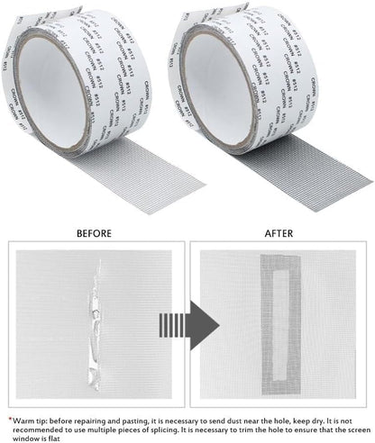 HMORA Mosquito net Patch Repair Tape, Window Screen Repair Tap, Strong Adhesive & Waterproof Window Mosquito net Covering Mesh Tape for Door Tears Holes Screen Patch Repair