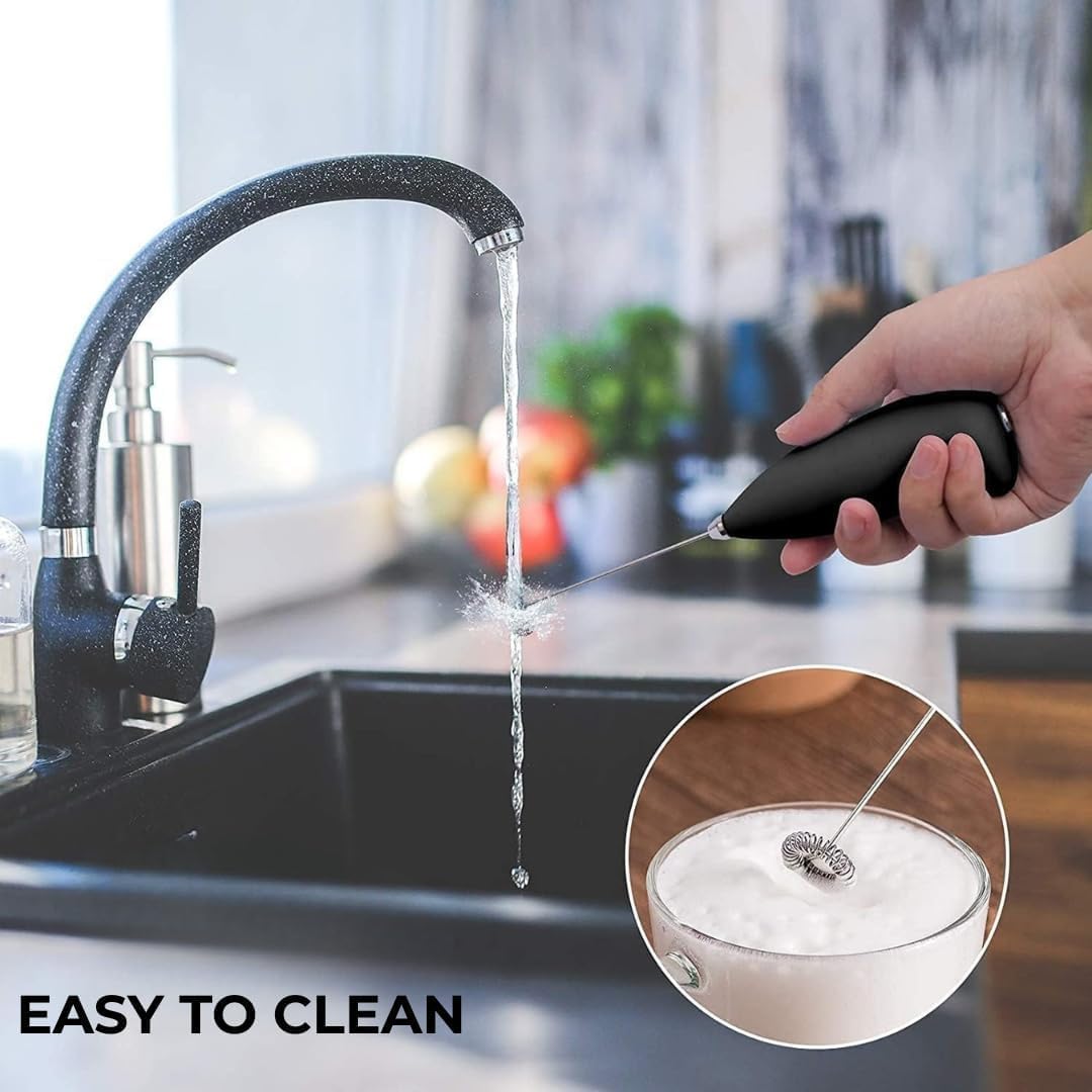 Electric Milk Frother & Coffee Whisker – Dual Spring Handheld Blender