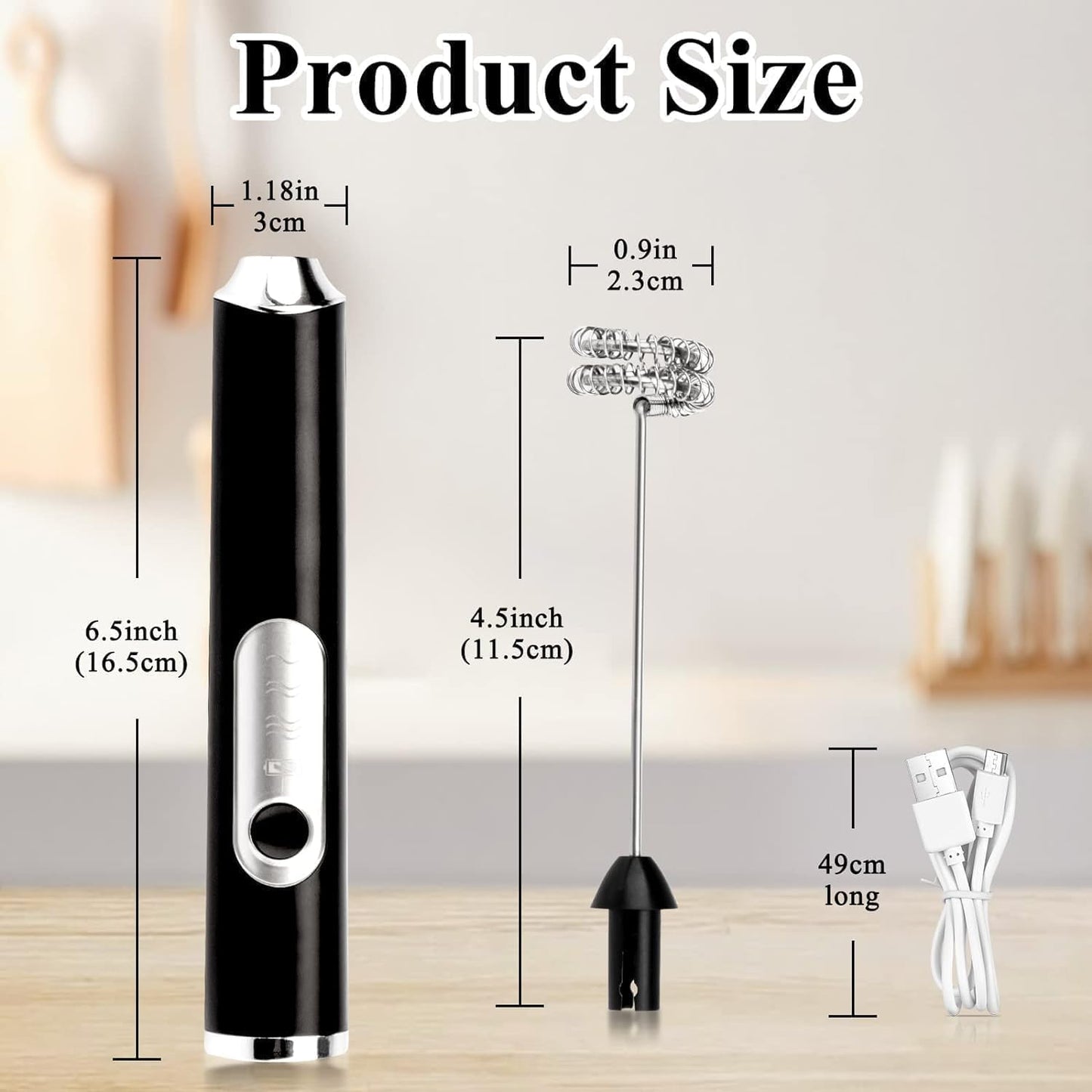 Electric Milk Frother & Coffee Whisker – Dual Spring Handheld Blender