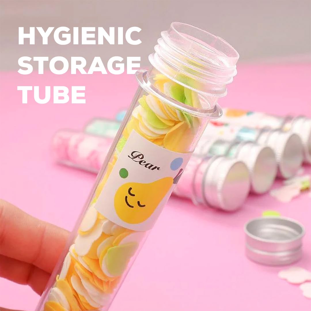 HMORA Disposable Paper Soap Tube, Mixed Fragrance Paper Soap Sheets, Flower Design, Compact and Portable, Gentle on All Skin Types, Dissolves Easily, Hygienic and Travel-Friendly