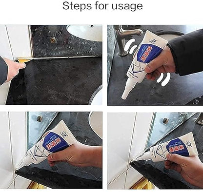Tiles Gap Filler Waterproof Silicone Sealant Crack Seal Agent White Cement Paste Tube Grouting Paste For Wall Repair, Bathroom Tiles Window Sink Gaps Wall Crack Repair Silicone Gel (180 ML)