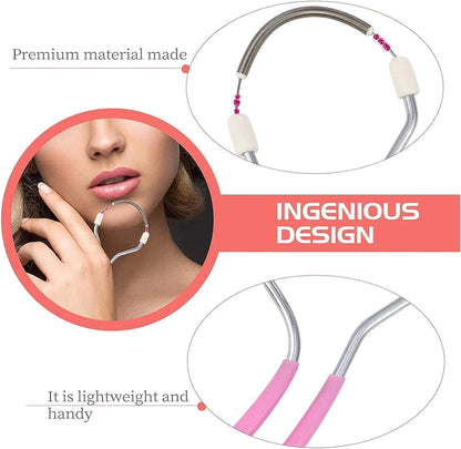 HMORA Portable Painless Spring Facial Hair Remover for Women - Threading Tool Epilator for Unwanted Hair on Upper Lip, Chin, Face & Body - Effective Tweezer Stick Plucker