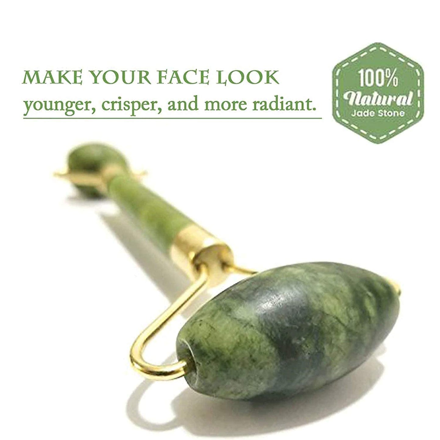 HMORA Facial Massager Jade Roller & Gua Sha Tool Natural Himalayan Stone for Face Neck Healing Skin Wrinkles & Serum Application