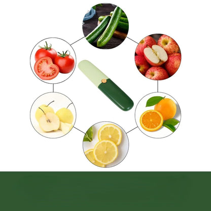 2-in-1 Kitchen Peeler and Knife Set, Green and White, Multifunctional Fruit and Vegetable Tool with Stainless Steel Blade