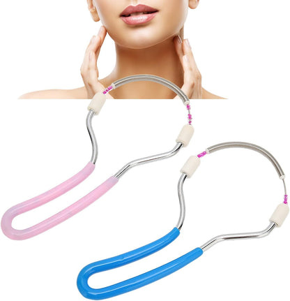 HMORA Portable Painless Spring Facial Hair Remover for Women - Threading Tool Epilator for Unwanted Hair on Upper Lip, Chin, Face & Body - Effective Tweezer Stick Plucker