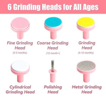 Electric Baby Nail Trimmer with Light – Safe & Gentle Nail Care Kit (Pink)