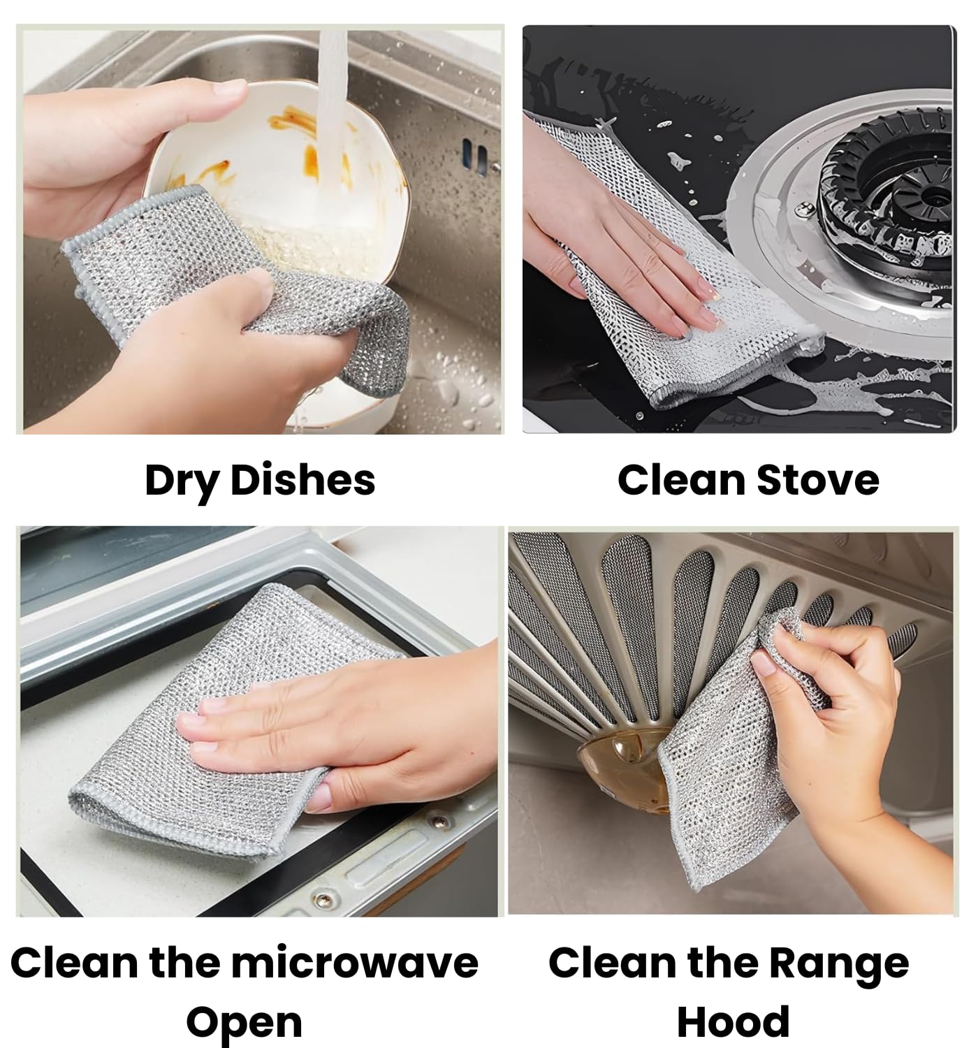 Hmora (25 Pack) Non-Scratch Wire Dishcloth, Steel Scrubber for Utensils Cleaning, Multipurpose Wet and Dry Cleaning Dish Wash Cloth Scrubber for Washing Dishes, Sinks, Counters