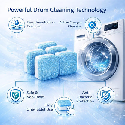 Hmora Washing Machine Cleaner Tablets – Removes Odor, Limescale & Residue for Deep Drum Cleaning (PC 24)