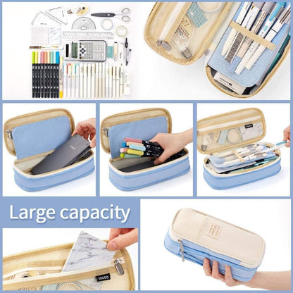Hmora Large Storage Pencil Case Big Capacity Pencil Pouch Organizer Stationery Case for Girls Boys Students College School Office Pen Pencil Box Office Pencil Pouch Aesthetic Pen Pencil case