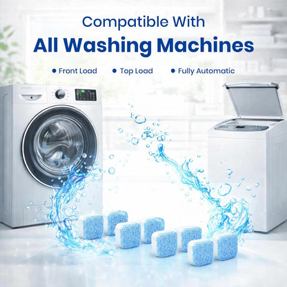 Hmora Washing Machine Cleaner Tablets – Removes Odor, Limescale & Residue for Deep Drum Cleaning (PC 24)