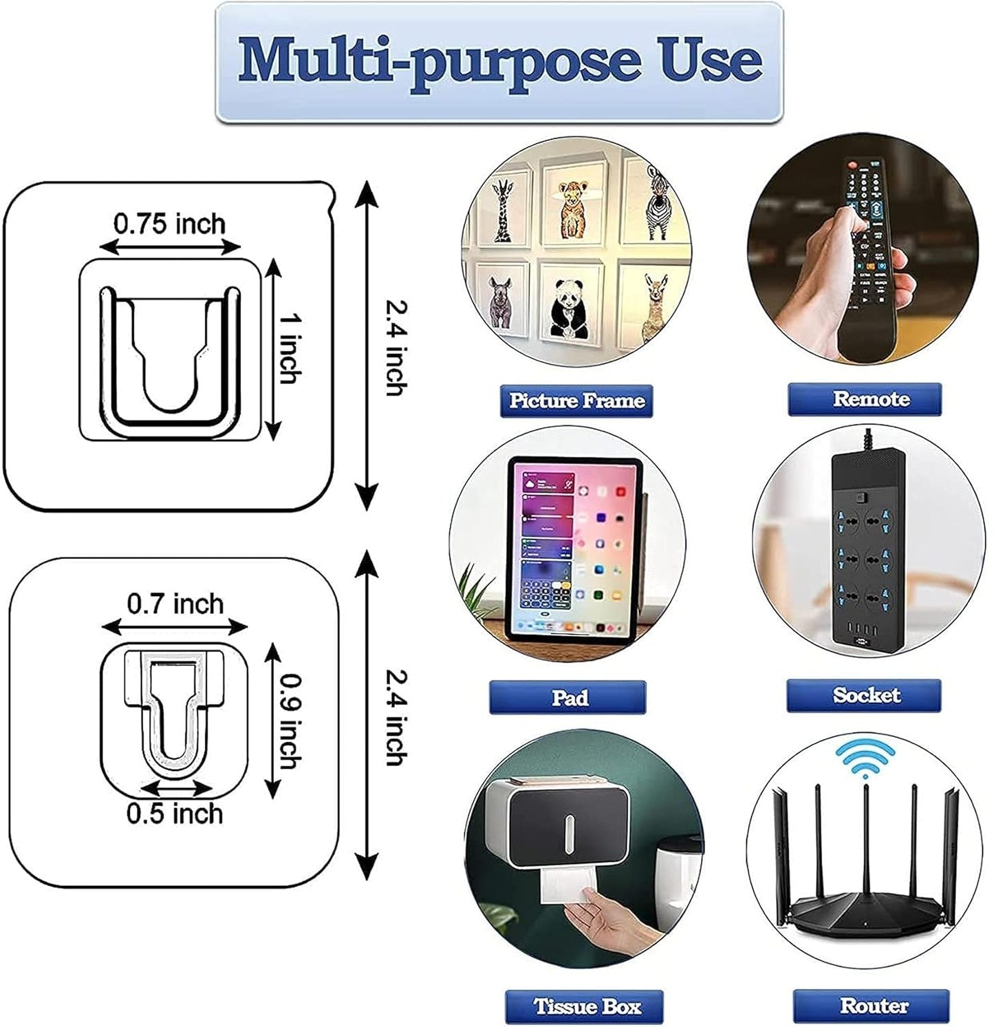 HMORA Self Adhesive Male Female Wall Hooks 6 KG Max Magic Transparent Sticker Hooks for Hanging Mobile Case Spike Guards Toilet Brush Photo Frames Bathroom Kitchen Accessories