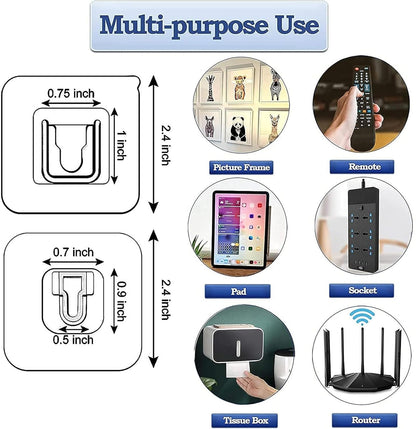 HMORA Self Adhesive Male Female Wall Hooks 6 KG Max Magic Transparent Sticker Hooks for Hanging Mobile Case Spike Guards Toilet Brush Photo Frames Bathroom Kitchen Accessories