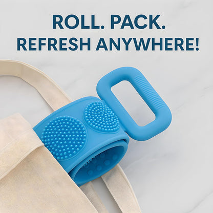 Hmora Silicone Back Scrubber Belt for Bath | Large Exfoliating Body Scrubbers for Men & Women | Dual-Sided, Stretchable, Quick-Dry | Reusable Shower Belt for Deep Cleaning