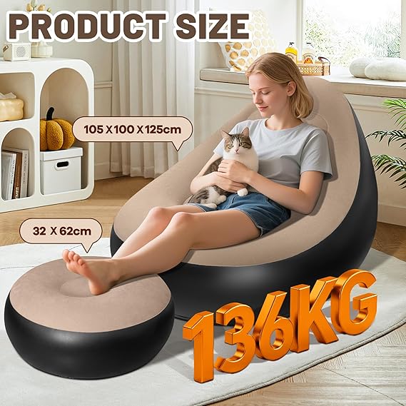 INFLATABLE SOFA WITH HAND PUMP