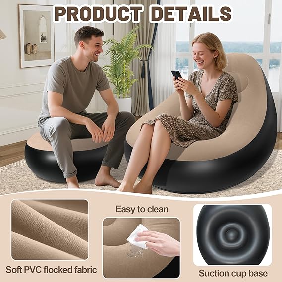 INFLATABLE SOFA WITH HAND PUMP