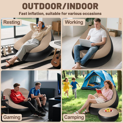 INFLATABLE SOFA WITH HAND PUMP