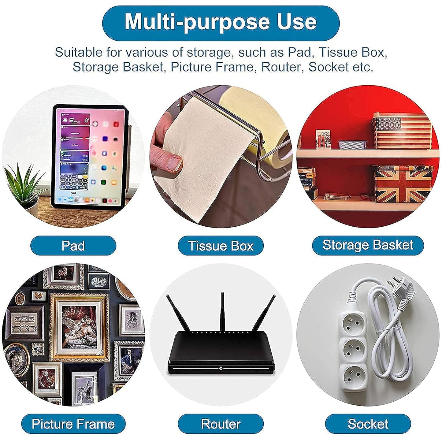 HMORA Self Adhesive Male Female Wall Hooks 6 KG Max Magic Transparent Sticker Hooks for Hanging Mobile Case Spike Guards Toilet Brush Photo Frames Bathroom Kitchen Accessories