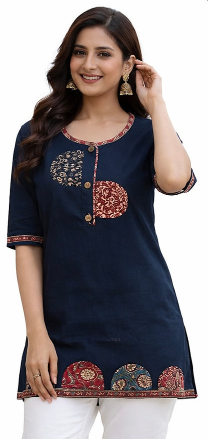 Stylish Short Cotton Kurti with Gujarati Touch