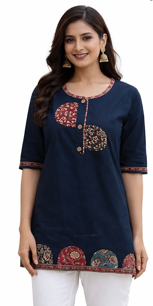 Stylish Short Cotton Kurti with Gujarati Touch
