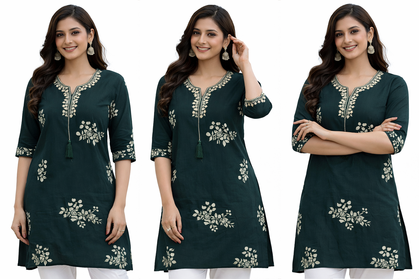 Stylish Short Cotton Kurti with Gujarati Touch
