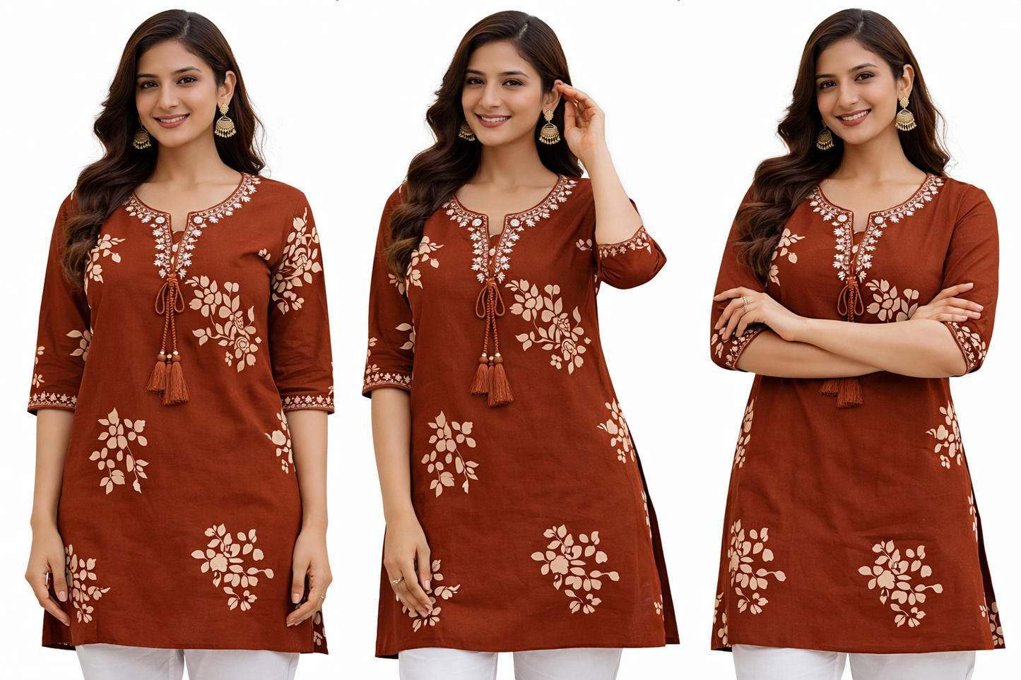 Stylish Short Cotton Kurti with Gujarati Touch