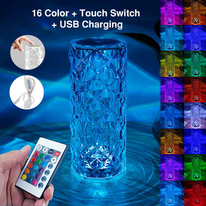 LED CRYSTAL ROSE TOUCH LAMP