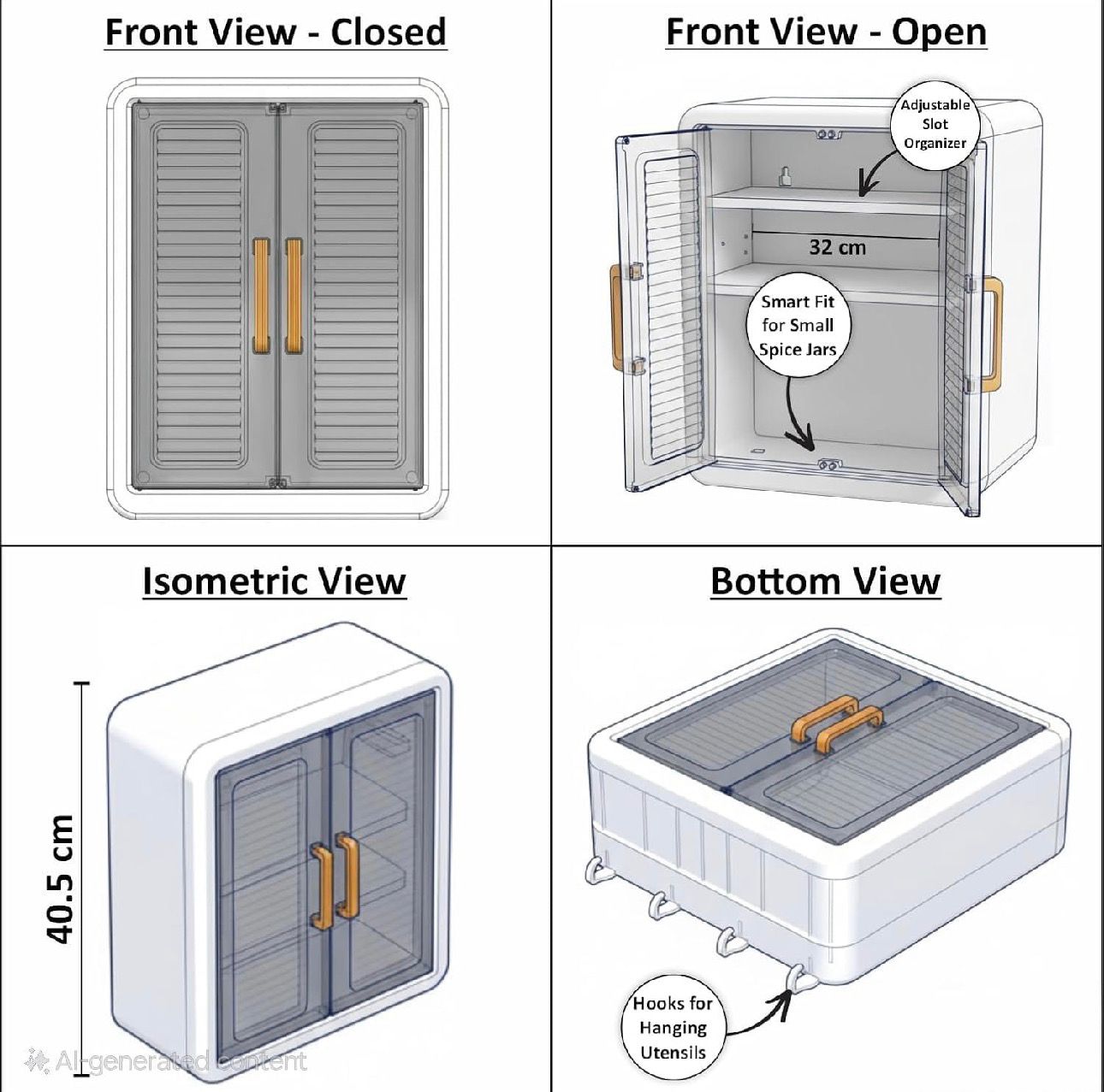 Wall Mounted Storage Cabinet For Kitchen & Bathroom