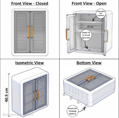 Wall Mounted Storage Cabinet For Kitchen & Bathroom