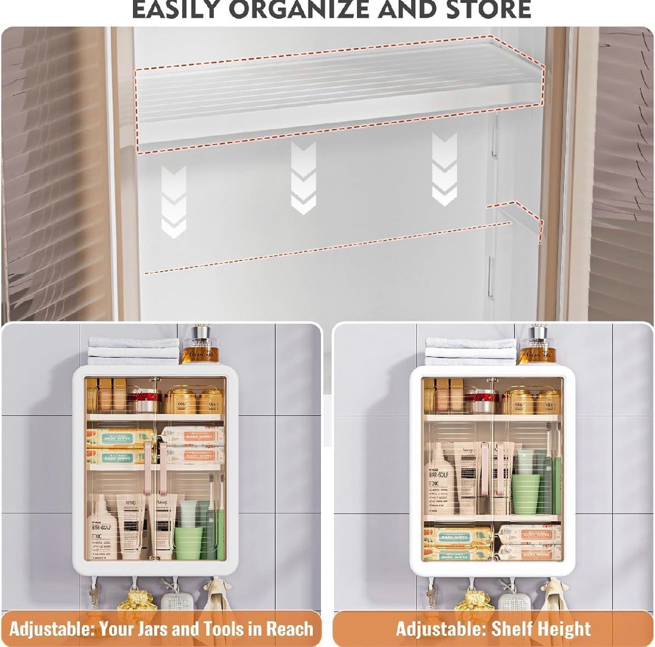 Wall Mounted Storage Cabinet For Kitchen & Bathroom