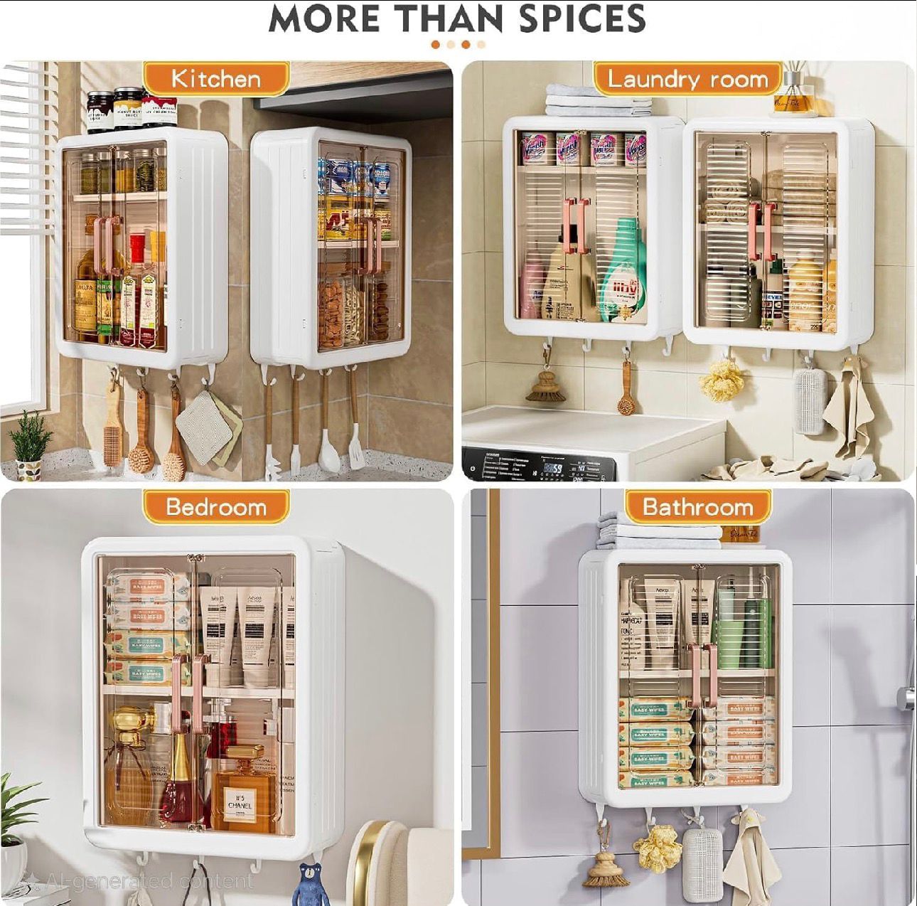 Wall Mounted Storage Cabinet For Kitchen & Bathroom