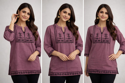 Premium Designer Short Kurti – Dhaboo Cotton