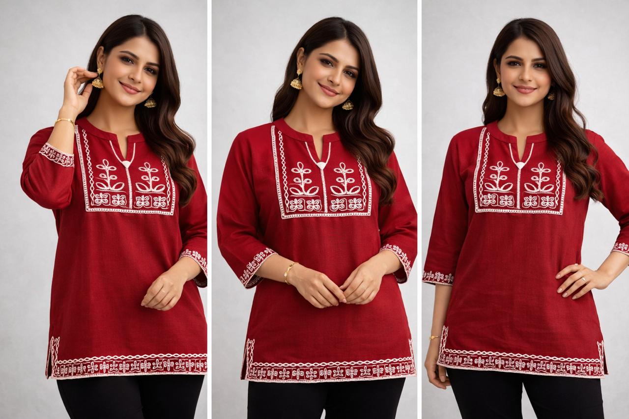 Premium Designer Short Kurti – Dhaboo Cotton