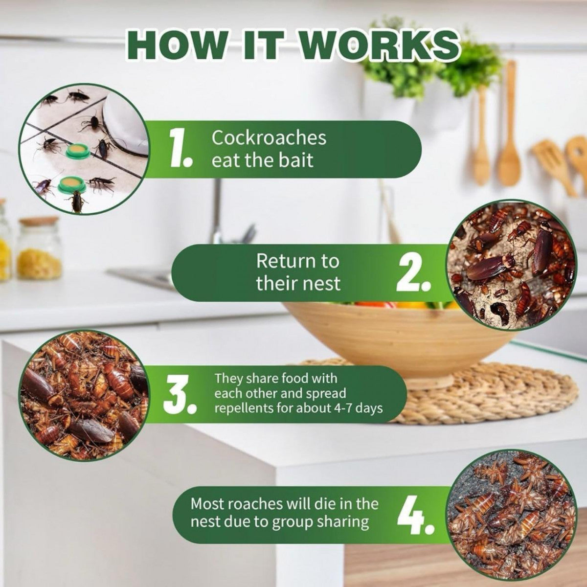 Cockroach Killer Gel for Home Strong Anti Roach Gel Cockroach Repellent for Kitchen with Fast-Acting Cockroach Bait Trap for Permanent Cockroach Control Standard Sheets/Roll (pack of 1)