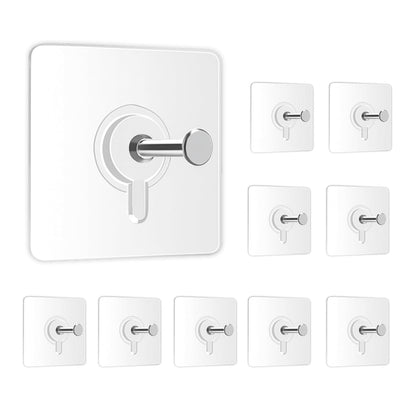 Hmora Photo Frame Hooks for Wall Without Drilling, Self Adhesive Hooks for Wall Heavy Duty Strong Nail Free for Hanging Photo Frame (Hanging Hook, Transparent) Stainless Steel