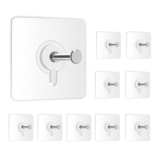 Hmora Photo Frame Hooks for Wall Without Drilling, Self Adhesive Hooks for Wall Heavy Duty Strong Nail Free for Hanging Photo Frame (Hanging Hook, Transparent) Stainless Steel