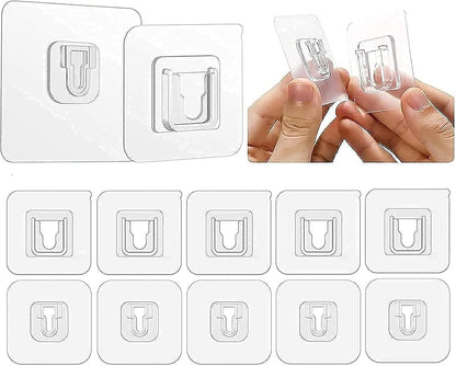 HMORA Self Adhesive Male Female Wall Hooks 6 KG Max Magic Transparent Sticker Hooks for Hanging Mobile Case Spike Guards Toilet Brush Photo Frames Bathroom Kitchen Accessories