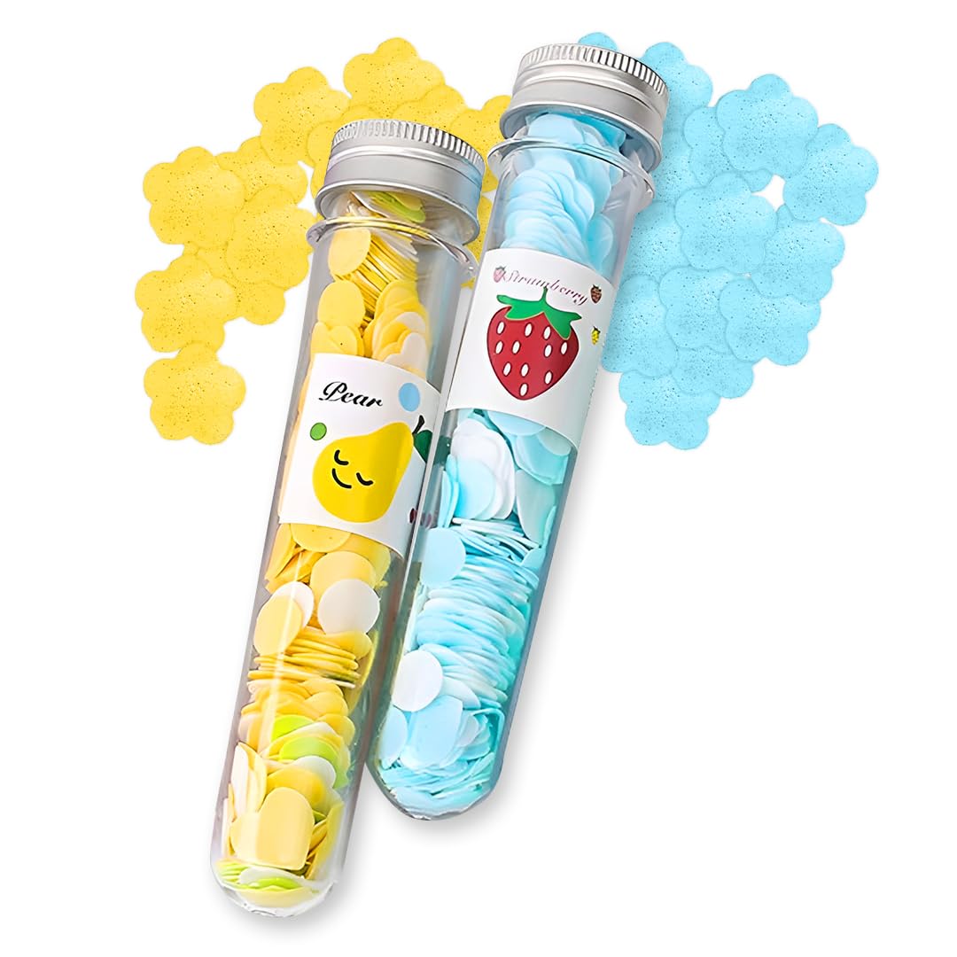 HMORA Disposable Paper Soap Tube, Mixed Fragrance Paper Soap Sheets, Flower Design, Compact and Portable, Gentle on All Skin Types, Dissolves Easily, Hygienic and Travel-Friendly