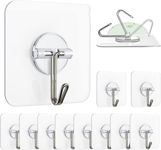 Hmora Flower Adhesive Wall Hooks, Heavy Duty Hooks for Wall Hanging, Strong | Self-Adhesive Sticker Hooks for Walls | Waterproof Wall Hanger Hook for Hanging Coats, Keys, and Heavy Items