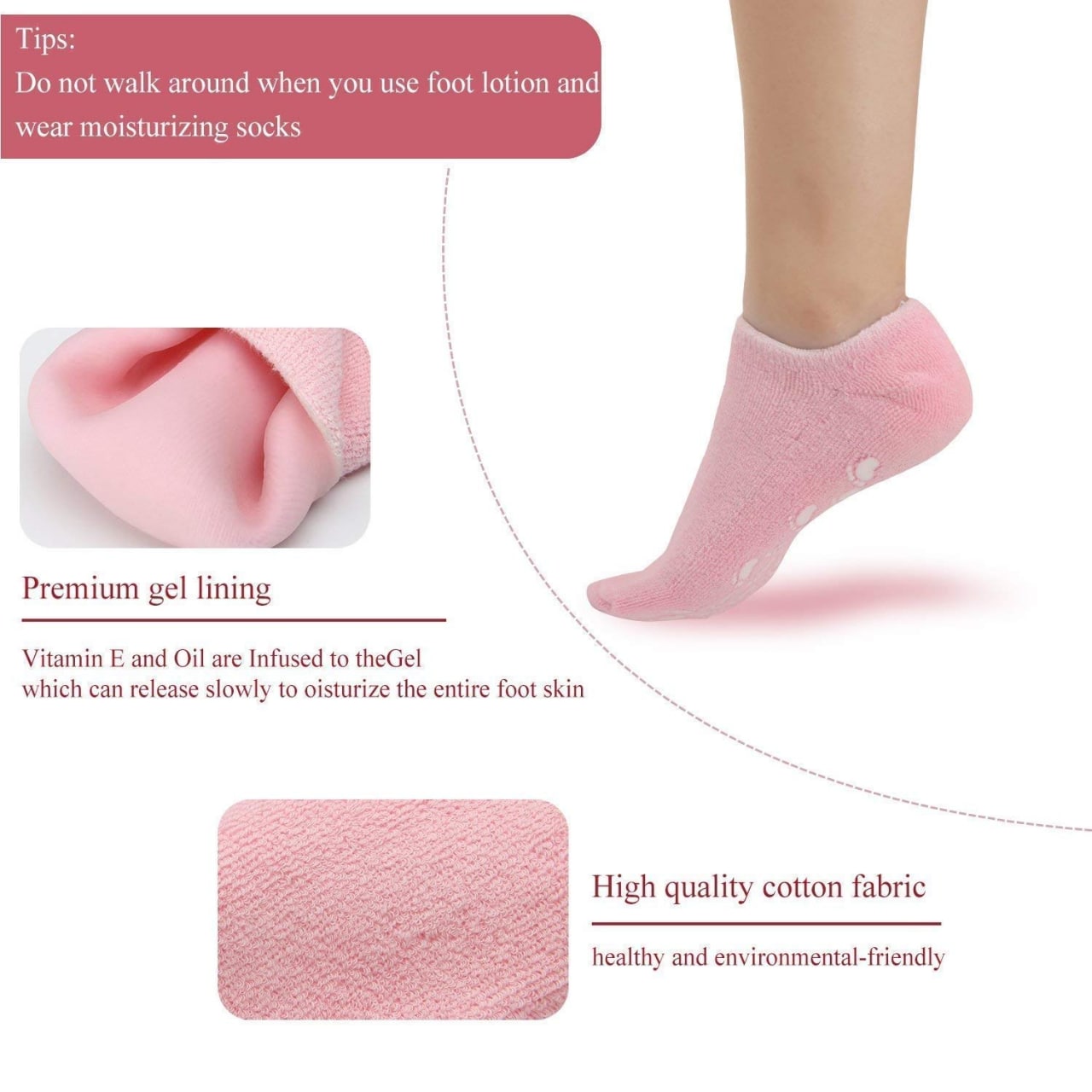 Silicone Moisturizing Heel Socks – Crack Heel Repair & Deep Foot Hydration