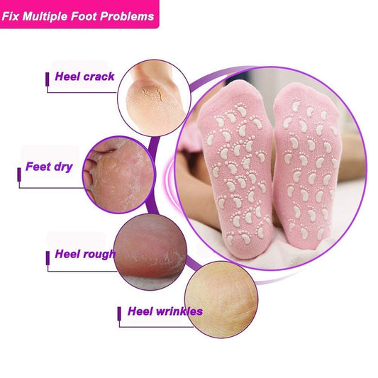 Silicone Moisturizing Heel Socks – Crack Heel Repair & Deep Foot Hydration